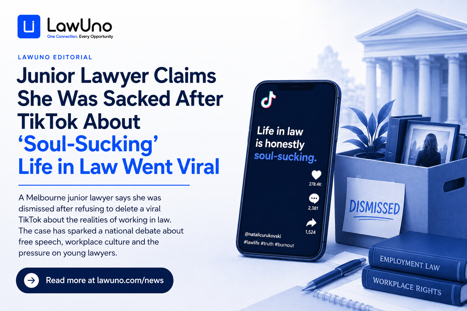 She Called Law ‘Soul-Sucking’ on TikTok. Days Later, She Lost Her Job.